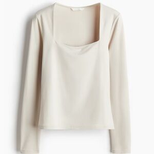 H&M Cream Long Sleeve Top